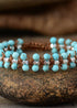Boho Bracelet, Friendship Bracelet, Pink Rhodonite and Blue Amazonite